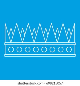 Regal crown icon blue outline style isolated vector illustration. Thin line sign