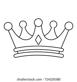 Regal crown icon. Outline illustration of regal crown vector icon for web design isolated on white background