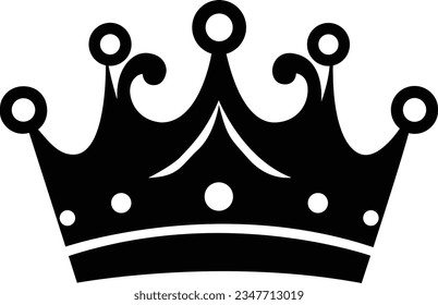 Regal crown silhouette against a white backdrop, commanding attention. Symbolic elegance in simplicity.