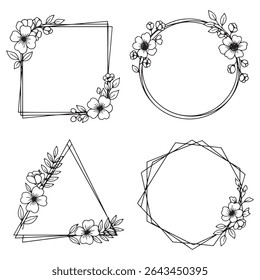 Regal and Earthy Blooming Vintage Decorative Floral Border Vector Collection
