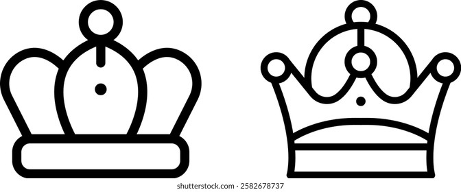 Regal Elegance: Royal Crown Vector Icon Set