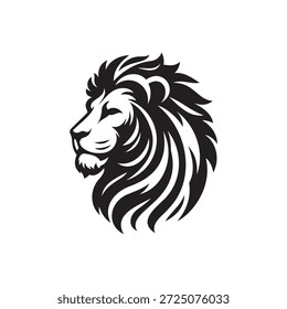 Un perfil lateral regio y centrado de una cabeza de león blanco y negro, con una melena de textura nítida que se ve bien. Esta llamativa Ilustración vectorial en blanco y negro representa la cabeza de un león en un perfil lateral enfocado, mirando hacia la derecha. Su melena se renderiza con una calidad nítida y texturizada, añadiendo a su presencia formidable y majestuosa.
