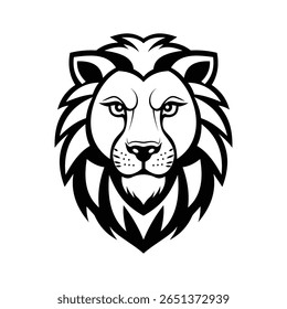 A regal glyph icon of lion head mascot