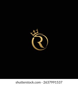 Regal golden R in a crown