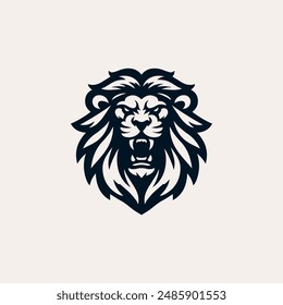 Regal lion face logo icon, symbolizing strength and dignity. Ideal for corporate branding, sports teams, and more. Vector illustration for versatility and scalability.