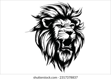 Regal Lion Head - Majestic and powerful lion head vector illustration in EPS format. Perfect for logos, branding, and designs that require a touch of strength and nobility