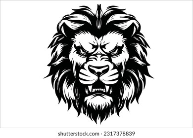 Regal Lion Head - Majestic and powerful lion head vector illustration in EPS format. Perfect for logos, branding, and designs that require a touch of strength and nobility