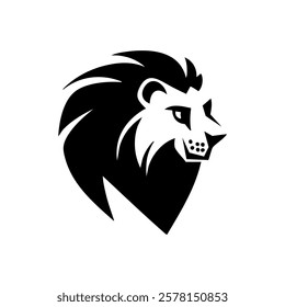 Regal Lion Head Silhouette with Bold Modern Design