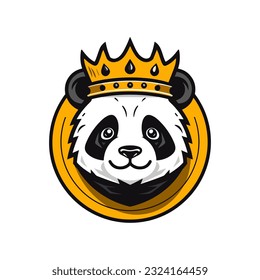 Un majestuoso y majestuoso panda con una corona vectorial ilustración de arte, mezclando la realeza con el adorable panda, perfecto para la marca noble y elegante