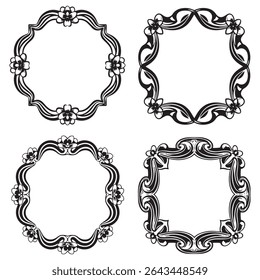 Regal and Majestic Vintage Decorative Floral Frames Vector Collection
