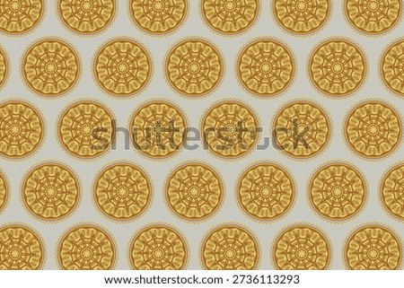 Regal medallion grids crafted with golden line precision for luxury prints.