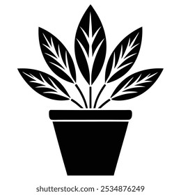 Regal Oasis Monochrome Botanical Emblem Vector Logo