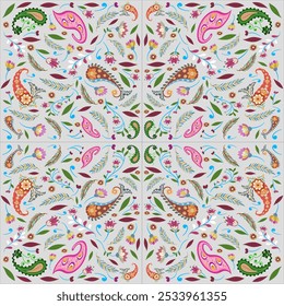 Regal Paisley floral seamless pattern for luxury fabric