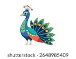 Regal Peacock Illustration – High-Resolution Vector for Premium Use