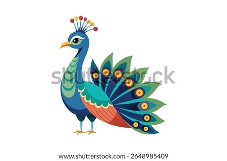 Regal Peacock Illustration – High-Resolution Vector for Premium Use