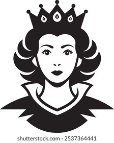 Regal Queen Silhouette in Black: Timeless Art of Royalty and Grace for Unique Wall Art.