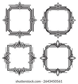 Regal and Rustic Vintage Decorative Floral Border Vector Set Packs
