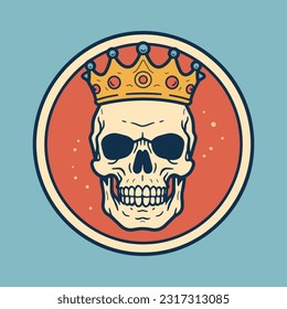 Regal Skull Hand Drawn Logo A powerful symbol of authority and dominance, the crowned skull logo design is perfect for edgy and bold brands