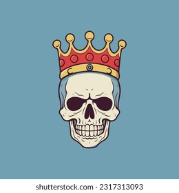 Regal Skull Hand Drawn Logo A powerful symbol of authority and dominance, the crowned skull logo design is perfect for edgy and bold brands