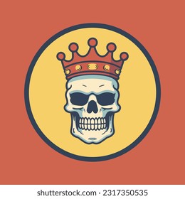 Regal Skull Hand Drawn Logo A powerful symbol of authority and dominance, the crowned skull logo design is perfect for edgy and bold brands