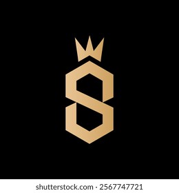 A regal and sophisticated logo featuring the letter "S" crowned with a golden crown, symbolizing power, prestige, and leadership in the luxury market.
