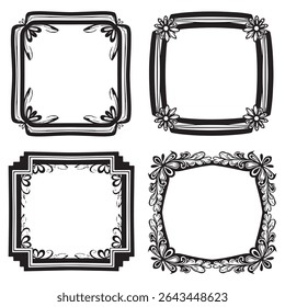 Regal and Sophisticated Vintage Decorative Floral Frames Vector Collection
