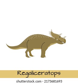 Regaliceratops dinosaur vector illustration isolated on white background.