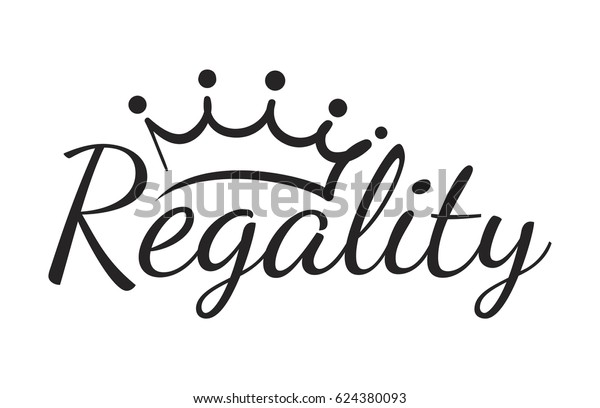 王冠を持つ王室の威厳のロゴ 手書きの碑文 のベクター画像素材