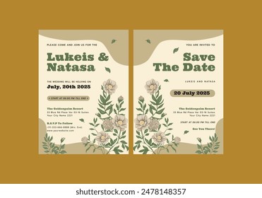 Regan Wedding Invitation Template Card