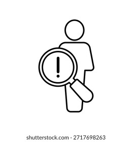 Regard icon outline editable stroke line drawing eps
