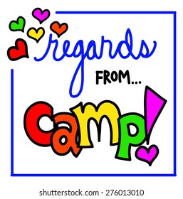 Regards from Camp handwritten note