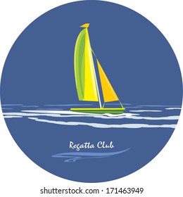 Regatta club. Icon for design. Vector