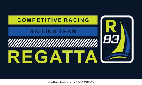 regata. equipo de carreras. diseño de gráficos vectoriales