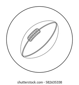 Regby ball icon in outline style isolated on white background. England country symbol stock vector illustration.