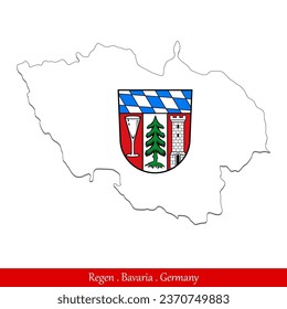 Regen Flag - Bavaria, Germany (EPS)