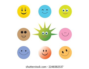 Regenbogen Smiley vector For Print, Regenbogen Smiley Clip art, Regenbogen Smiley Vektor Illustration