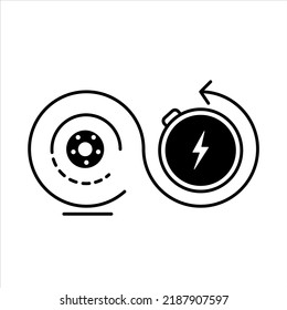regenerate battery icon isolated editable illustration vector