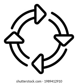 Regeneration arrows icon. Outline Regeneration arrows vector icon for web design isolated on white background