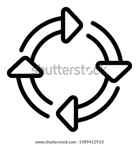 Regeneration arrows icon. Outline Regeneration arrows vector icon for web design isolated on white background
