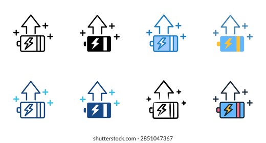 Regeneration level icons set multiple style collection. Editable stroke 