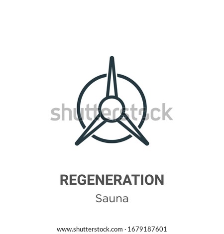 Regeneration outline vector icon. Thin line black regeneration icon, flat vector simple element illustration from editable sauna concept isolated stroke on white background