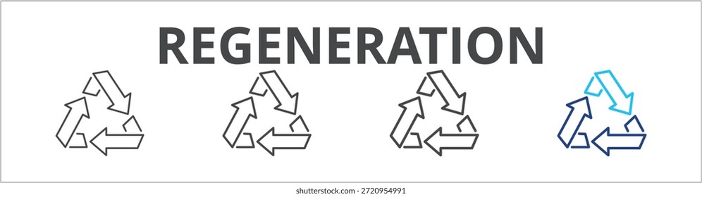 Conjunto de iconos de Anuncio de Web de regeneración esbozo concepto de Ilustraciones vectoriales multiestilo