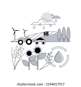 Regenerative Agriculture Abstract Concept Vector Illustration. Conservation And Rehabilitation Farming System, Increasing Ecological Biodiversity, Water Cycle Improvement Abstract Metaphor.