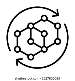 Compostos regenerativos ícone linha vetor ilustração