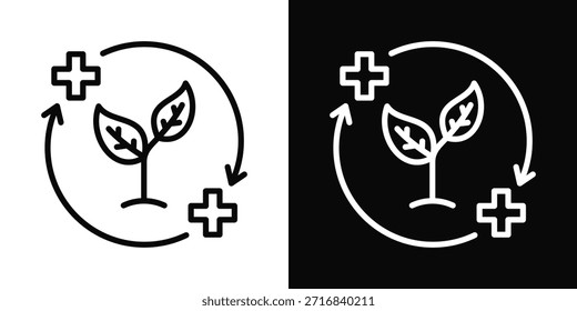 Regenerative Icon White And Black Background Style