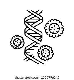 Regenerative medicine black line icon. Vector isolated element. Editable stroke.