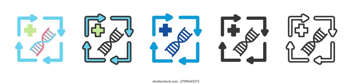 Conjunto de iconos de medicina regenerativa Estilo múltiple Varias colecciones