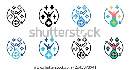 Regenerative Medicine icon set multiple style collection 
