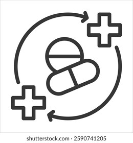 Regenerative Medicine Outline Icon Vector Illustration