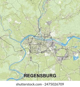 Regensburg, Germany map poster art